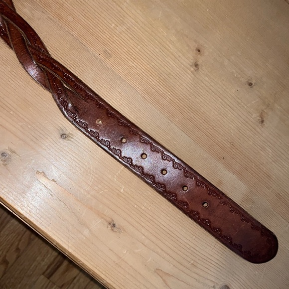 J. Crew Braided and Embossed Brown Leather Belt. - Picture 8 of 10